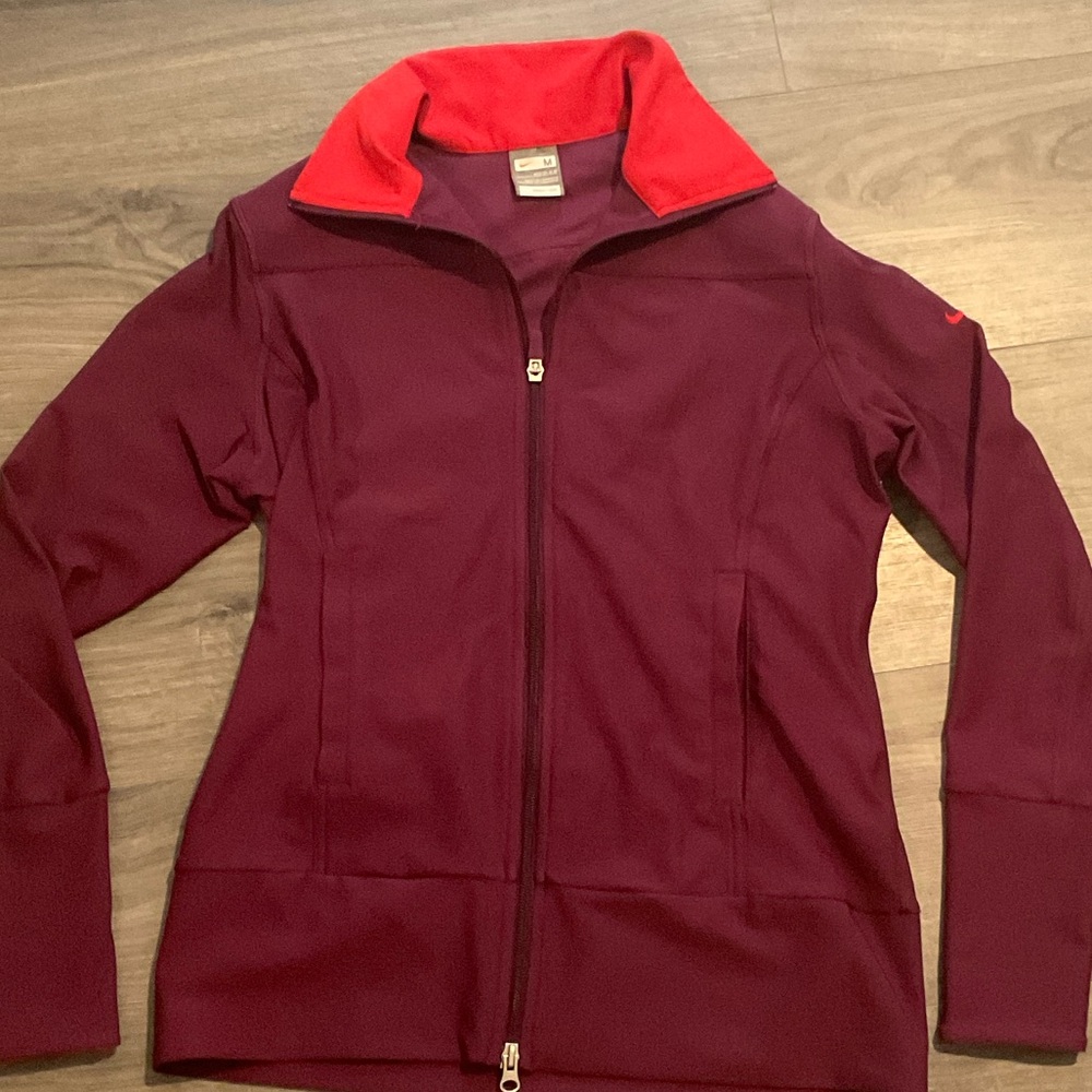 Nike Women's Red and Purple Zip Up